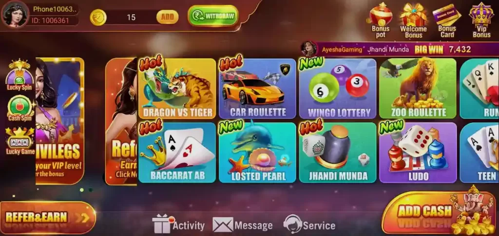 Teen Patti Sunny App Available Game