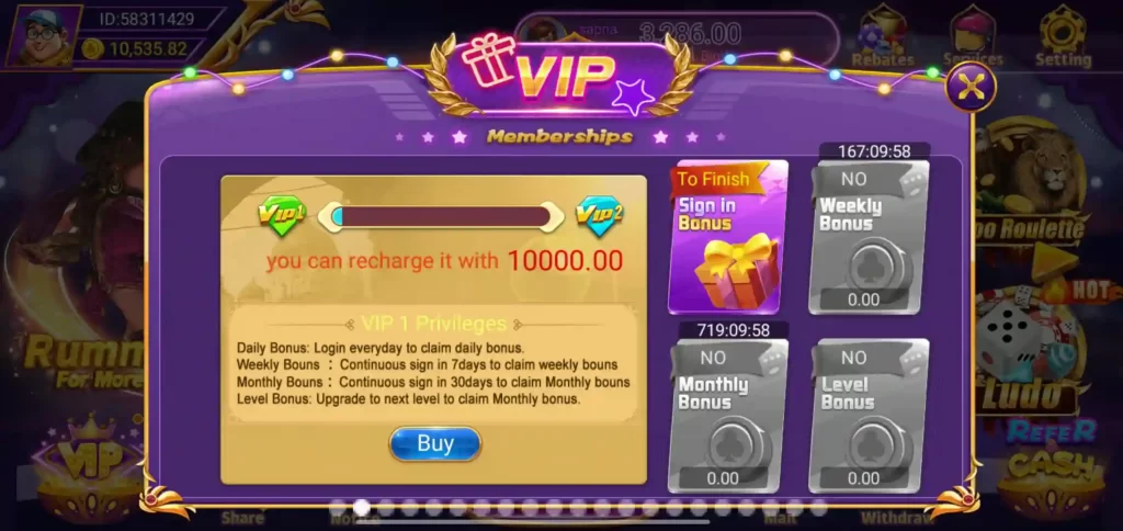 Rummy Modern Apk VIP-Bonus-Rewards